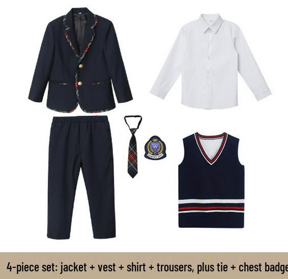 Children's Spring & Autumn Formal School Uniform Set: Kindergarten to Primary