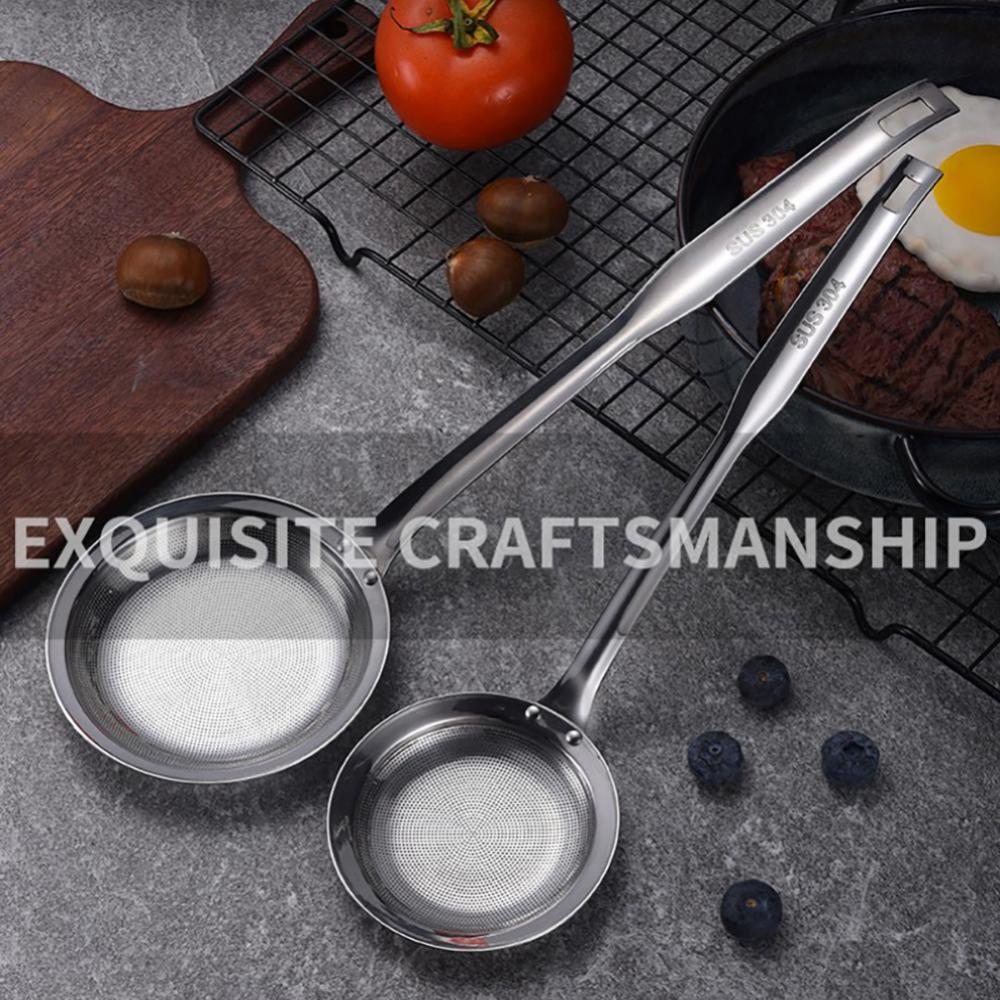 Ölabscheidelöffel Leichte Reinigung Rostfrei Edelstahl Silber Küchenzubehör Ölfilterlöffel Glatter Rand 59g