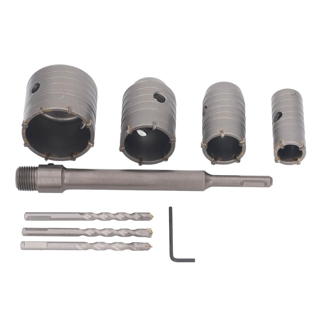 Zestaw otwornic 30mm 40mm 50mm 65mm z 3 wiertłami rdzeniowymi Otwornica do betonu cementu ściany z cegły wiercenie