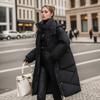 Verdikte broodjas, donsjas van katoen, losse winterjas voor dames, halflange katoenen jas tot aan de knie