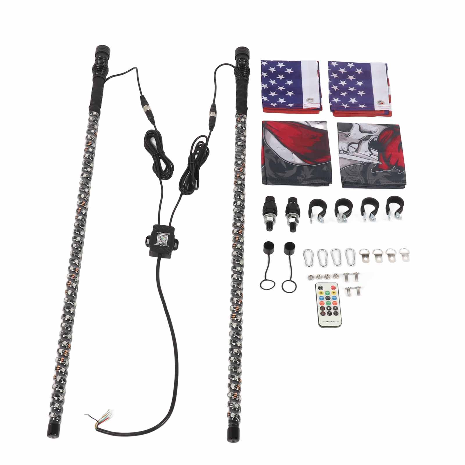 

Светодиодный хлыст 3 фута с пружинным пультом дистанционного управления, спиральный RGB-бегущий свет, антенна-флагшток, лампы-хлысты