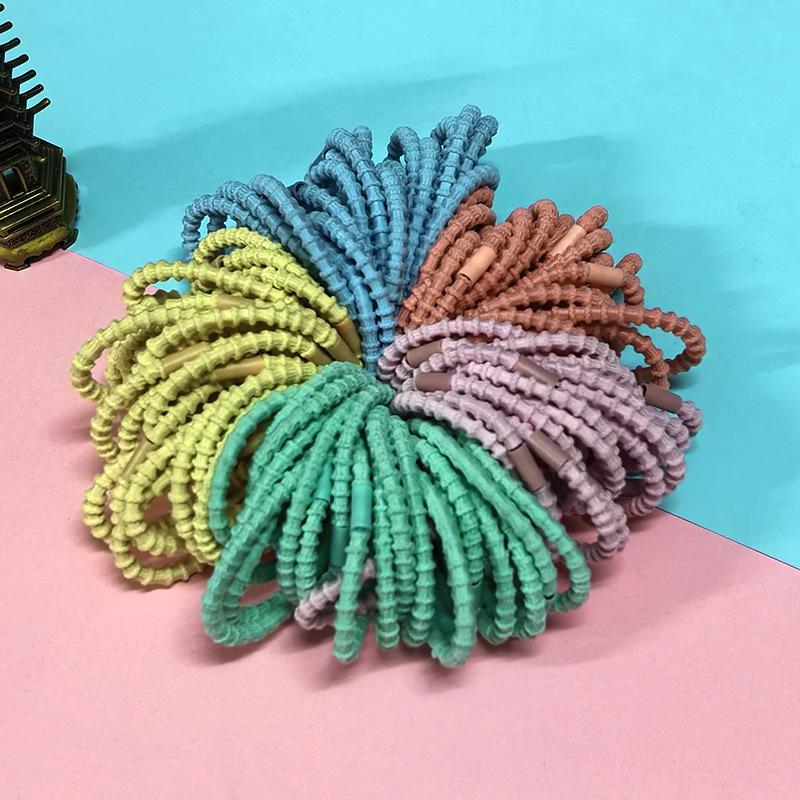 High Elastic Korean Style Hair Ties with Round Beads - Durable, Thickened Rubber Band Hair Accessories for Women