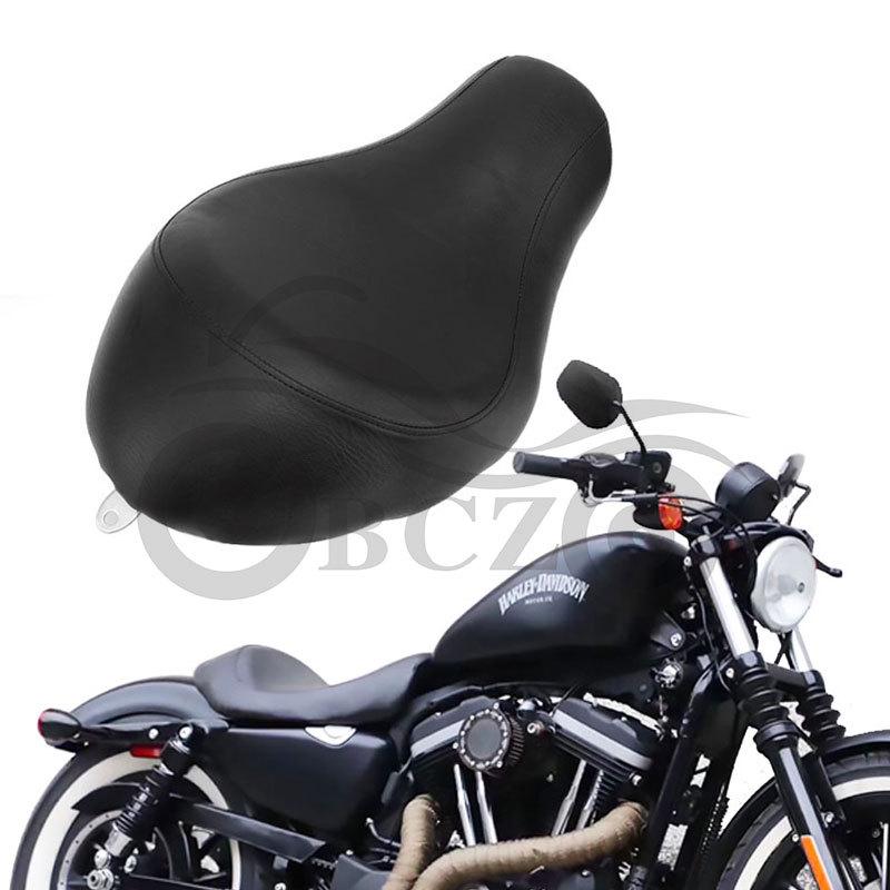 Harley XL883/1200N Single Rider Black Leather Seat Cushion (2004-2015) Motorcycle