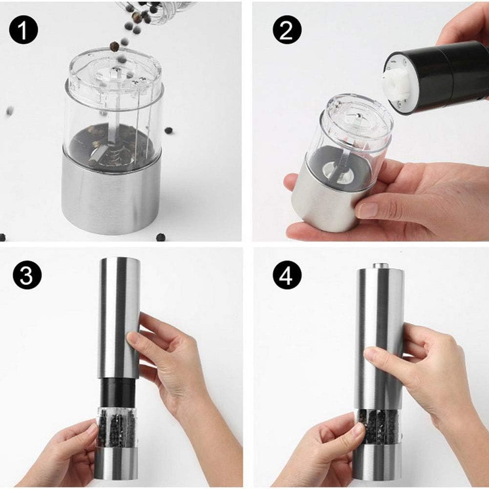 

8,9x2,0x2,0 дюйма Измельчитель специй, Измельчитель из нержавеющей стали, Легкий измельчитель соли, Электрический измельчитель, для домашней кухни