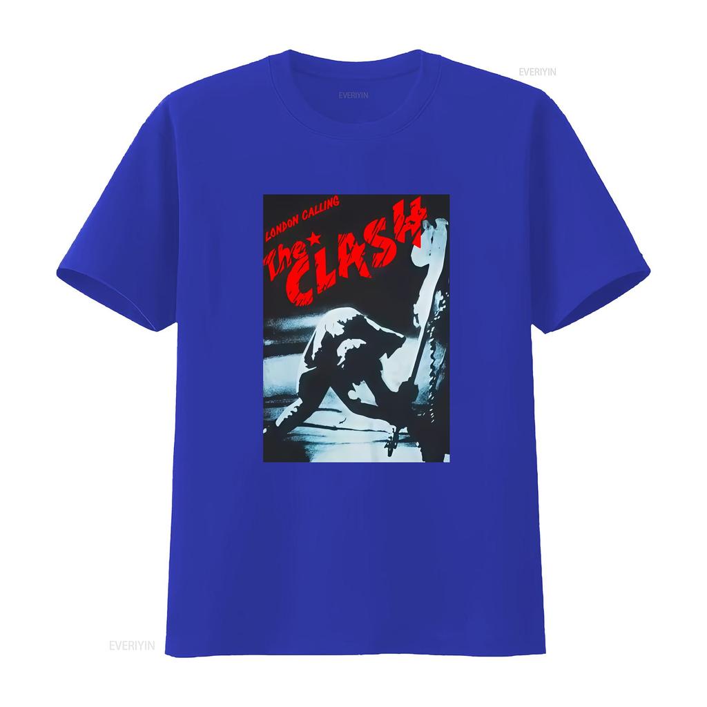 The Clash London Calling Heavy Metal Hudební Kapela Rock Punk XL Tričko vintage Vypraný grafický Potisk Měkký Všestranný Mírně pánský