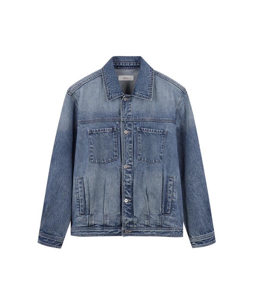 Siecle Comfort Denim Trucker Jacket (Mid-Indigo)