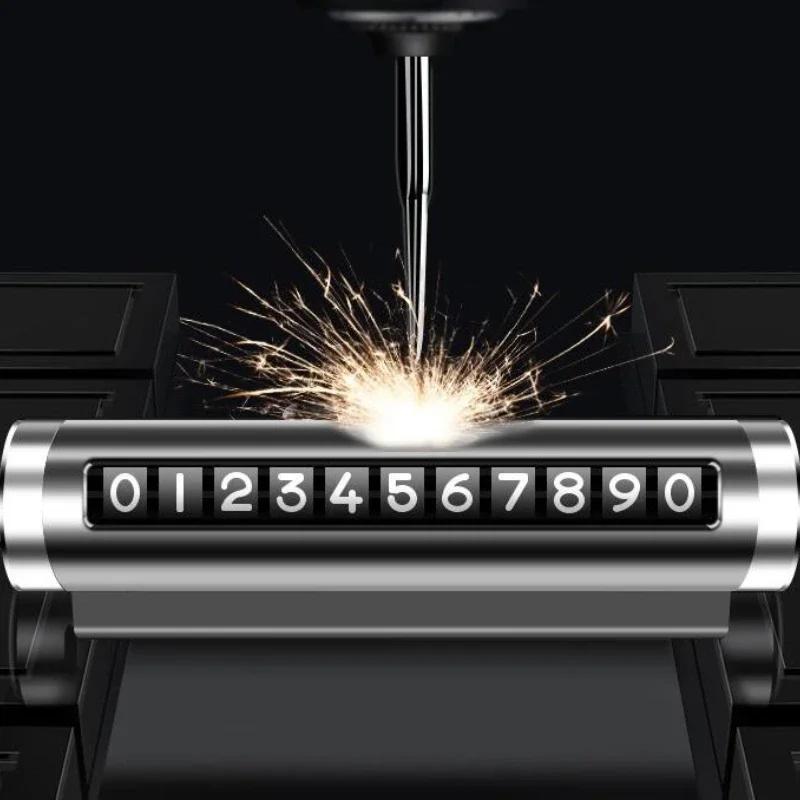Car Temporary Parking Card Rotate Phone Number Plate Aluminum Stickers Park Stop In Car-styling Auto Accessories