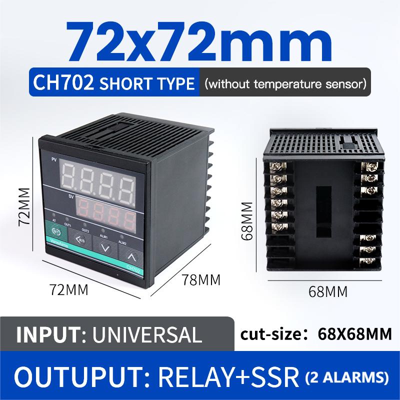 Cyfrowy regulator temperatury PID CH402 CH102 CH702 CH902 Przekaźnik/SSR Podwójne wyjście Termostat Termoregulator 85-265vac 0-400℃
