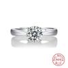 1 Carat Ring S925 Silver Moissanite Ring Live Straight Arm Simple Four-Claw Ring Holder Jewelry Ring