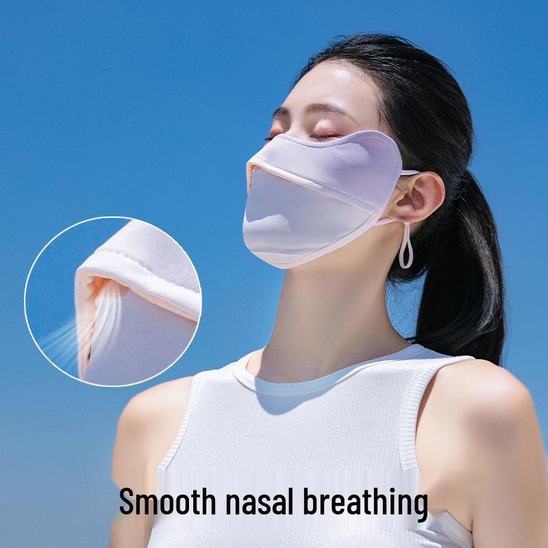 Blush Eye Corner 3D Sunscreen Mask: Breathable, UV-Protective Nylon Ice Silk for Summer Women