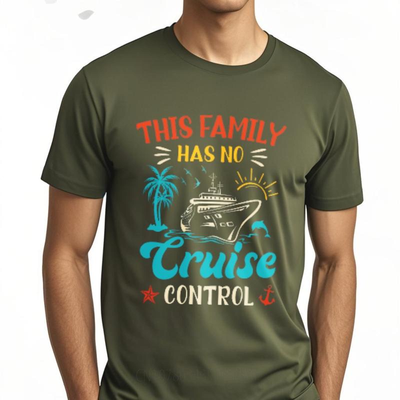 Minimalist Tshirt Adult For him Round Neck t shirt Daily Wear This Family Has No Cruise Control Unisex tees Quick Dry Shirt