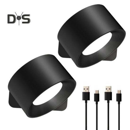 Trådløs vegglampe med fjernkontroll Dimmbar Enkel installasjon USB-oppladbar Veggmonterte lysarmaturer LED-vegglampe
