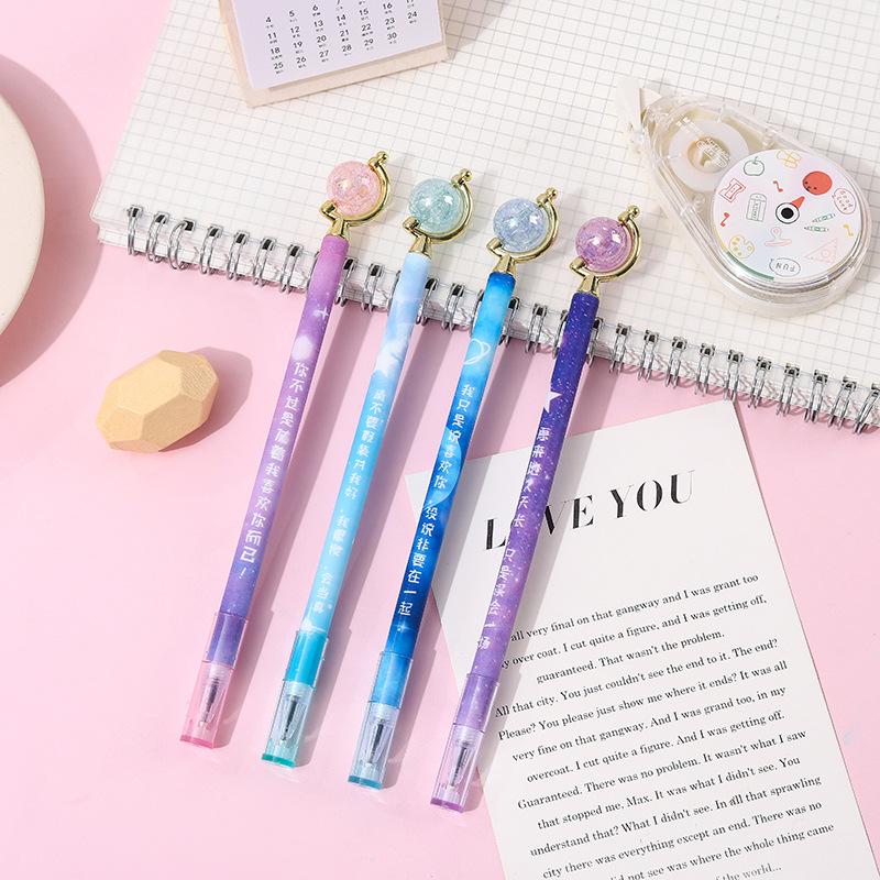 Back to school season 2pcs 0.5mm creative twelve zodiac sign girl neutral pen high-value gift pen small fresh black signature pen
