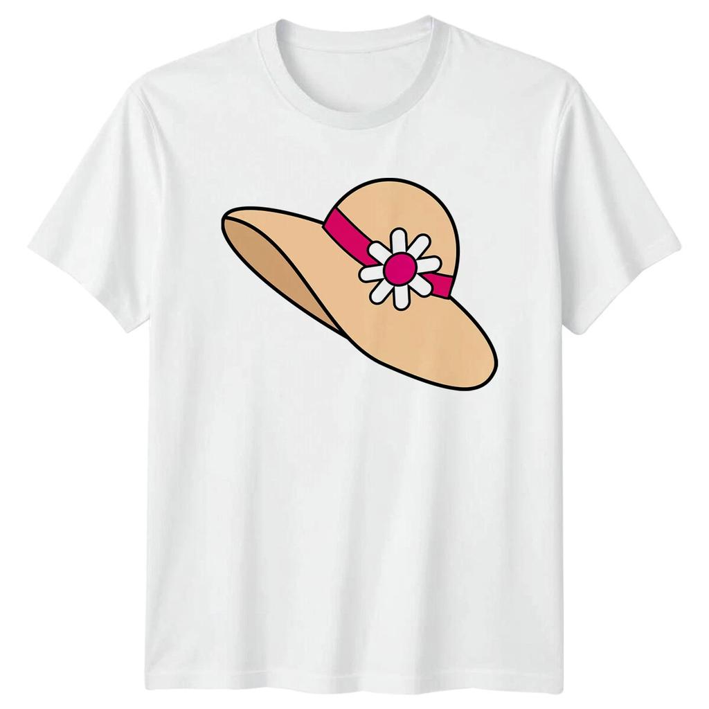 Flower Hat Fashion Mens T-Shirt Womens Tee Graphic Unisex Top Summer Style