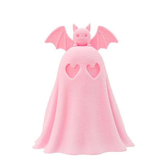 Halloween Ghost Figurine 3D Printed Pink Bat Ghost Statue Desktop Decoration for Home Indoor Shelf Table Decor