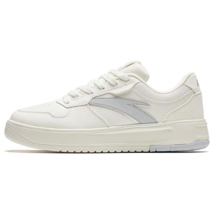New Anta Basic Life Collection Anti Slip Wear Resistant Low Top Skateboard Shoes Women's White Gray 122418016-1