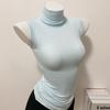 Slim-Fit, Sleeveless, High-Neck, Solid-Color Body-Hugging Top
