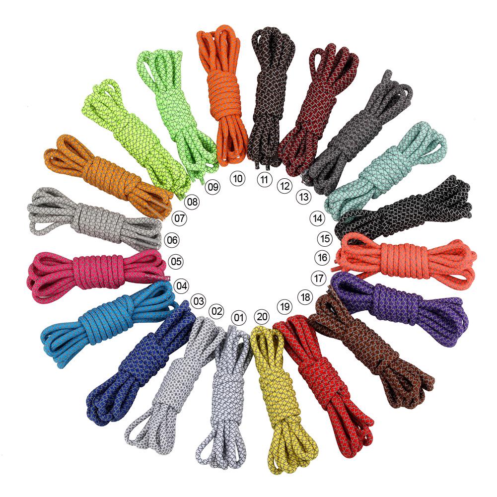 17 Reflective Round Fluorescent Shoelaces for Casual Basketball Shoes