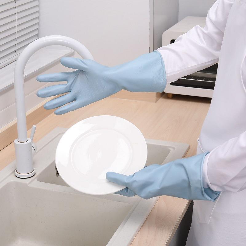Household Dishwashing Gloves Durable Dishwashing Laundry Rubber Plastic Waterproof Rubber Latex Thin Kitchen S