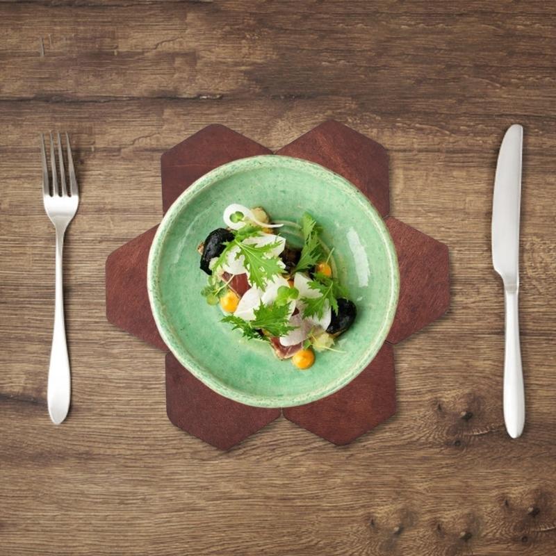 Set Of 6 Hexagonal Wood Cup Mats for Drink Heat Resistant Placemat Funny Jigsaws Coffee Coasters for Home Office