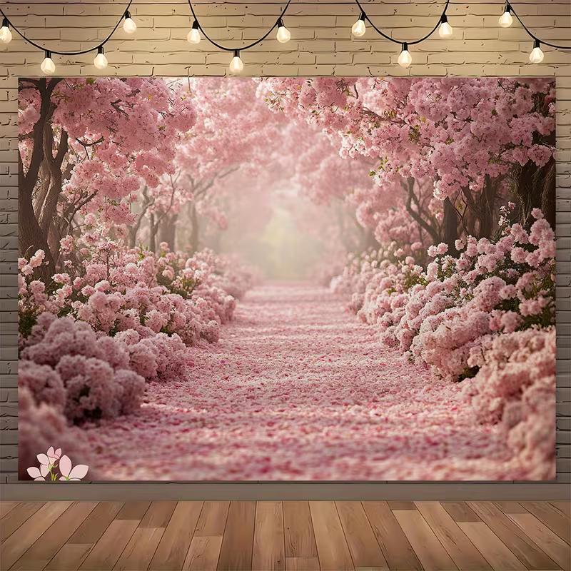 

2D Spring Cherry Blossom Background Cloth for Photoshoot and Party 47.2x31.5inch/120*80cm
