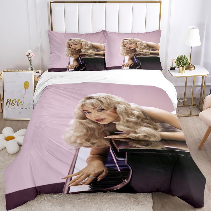 3Pcs Blonde Woman Piano Bedding Sets For All Sizes New 3D Printed Bed Cover Comforter Duvet Cover Pillowcase Bedroom Decoration