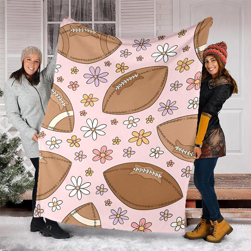 American Football Theme Printed Blanket - Perfect for Couch, Bed, Travel & Outdoor Use | Machine Washable, Cozy & Durable.