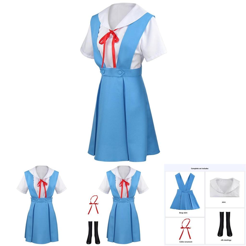 Gk-o Anime Ayanami Rei Asuka Langley Sohryu School Uniform Cosplay Costume Polyester Material Authentic To Character Look