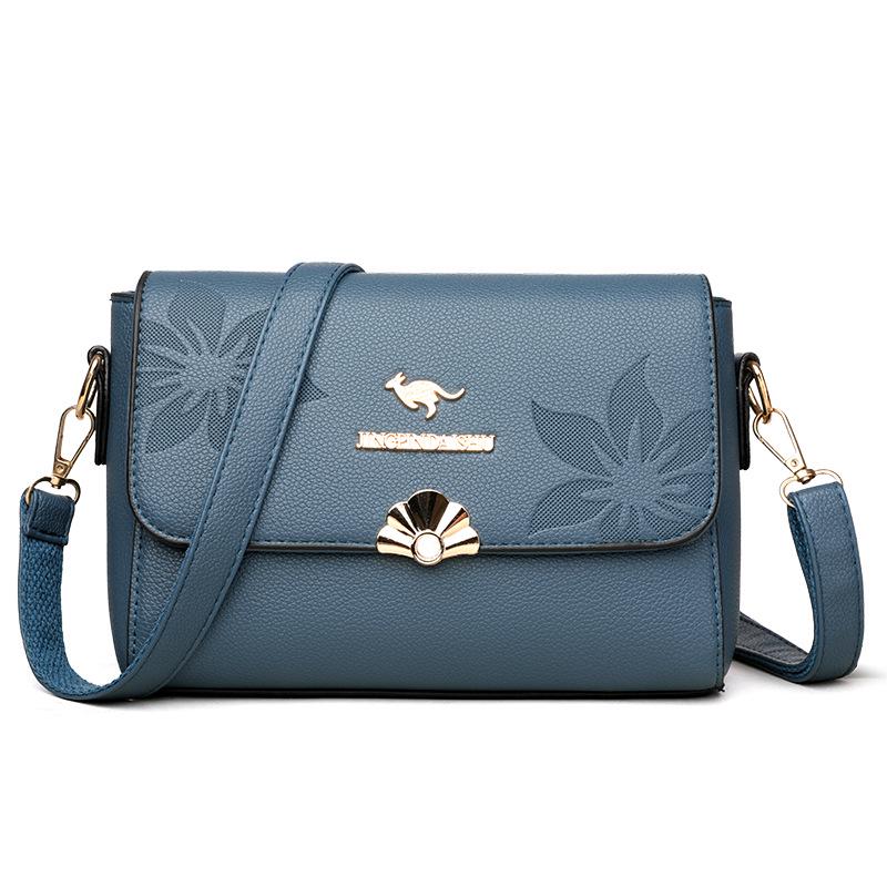 

Женская сумка кроссбоди из мягкой кожи 2025 - Модная, маленькая, универсальная и идеальная для тех, кто ездит на работу, и женщин среднего возраста. синий