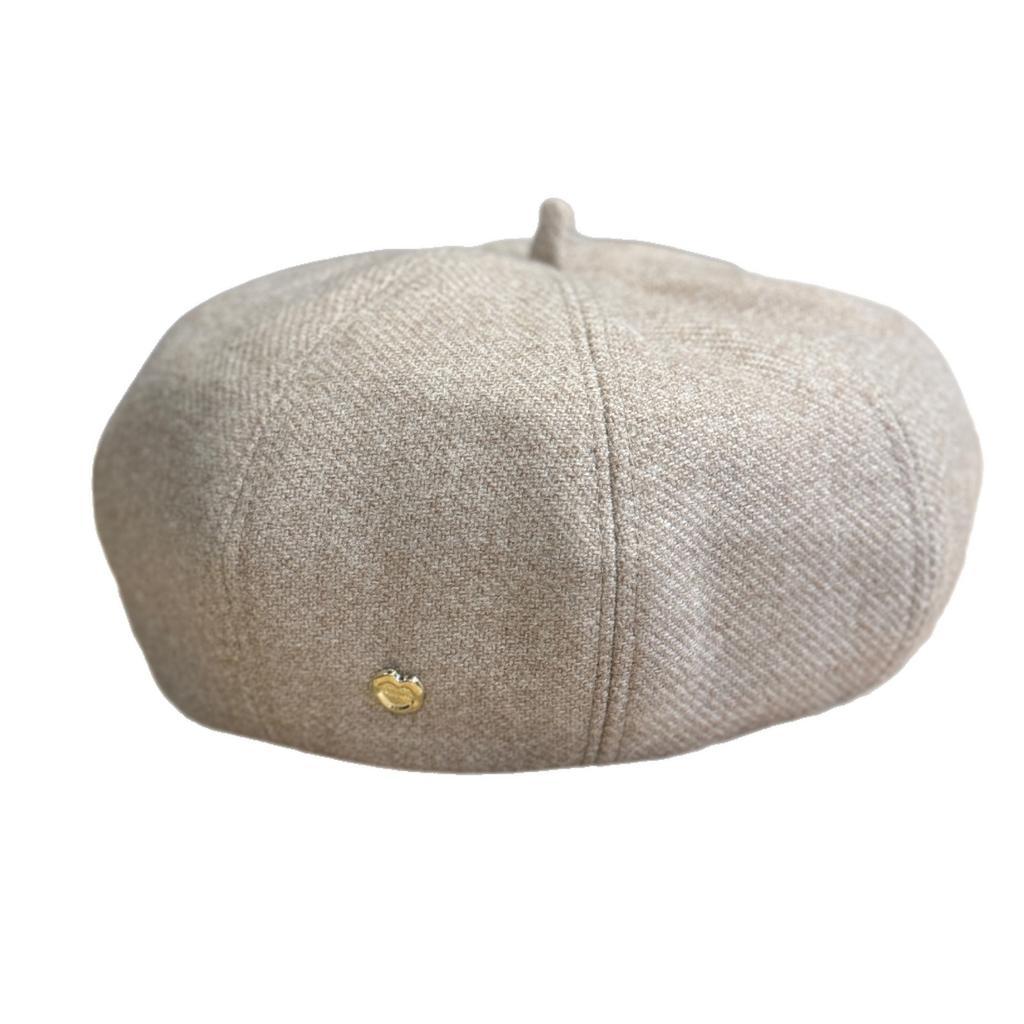 Autumn Woolen Beret Women's Face Revealing Small Versatile Casual Painter Hat Retro British Style Newsboy Hat