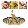 Tavă Rotundă de Servire Formă Păun Farfurie Metalică pentru Gustări Fructe Deserturi Depozitare Decor Masă Acasă Bufet Hotel Bar