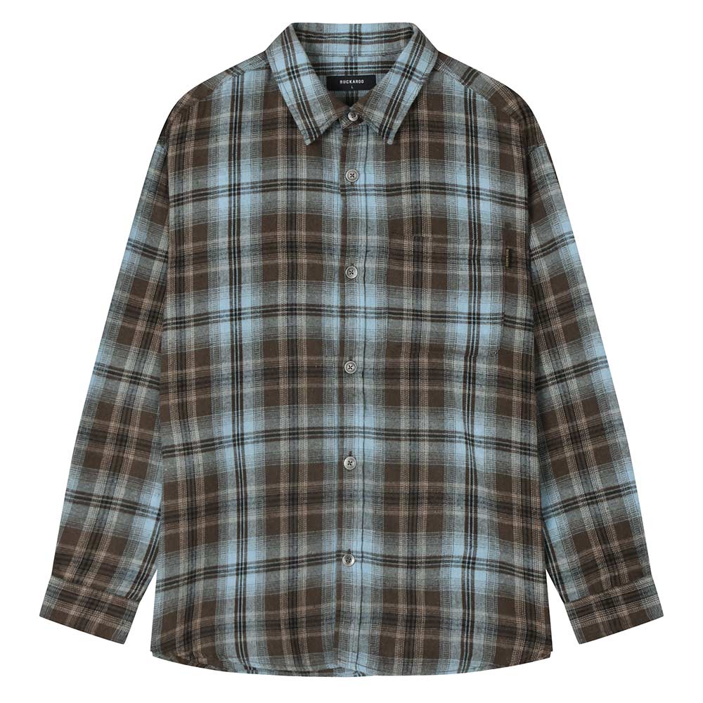 Burkeru Flannel One-Pocket Check Shirt Khaki Khaki/Khaki_L