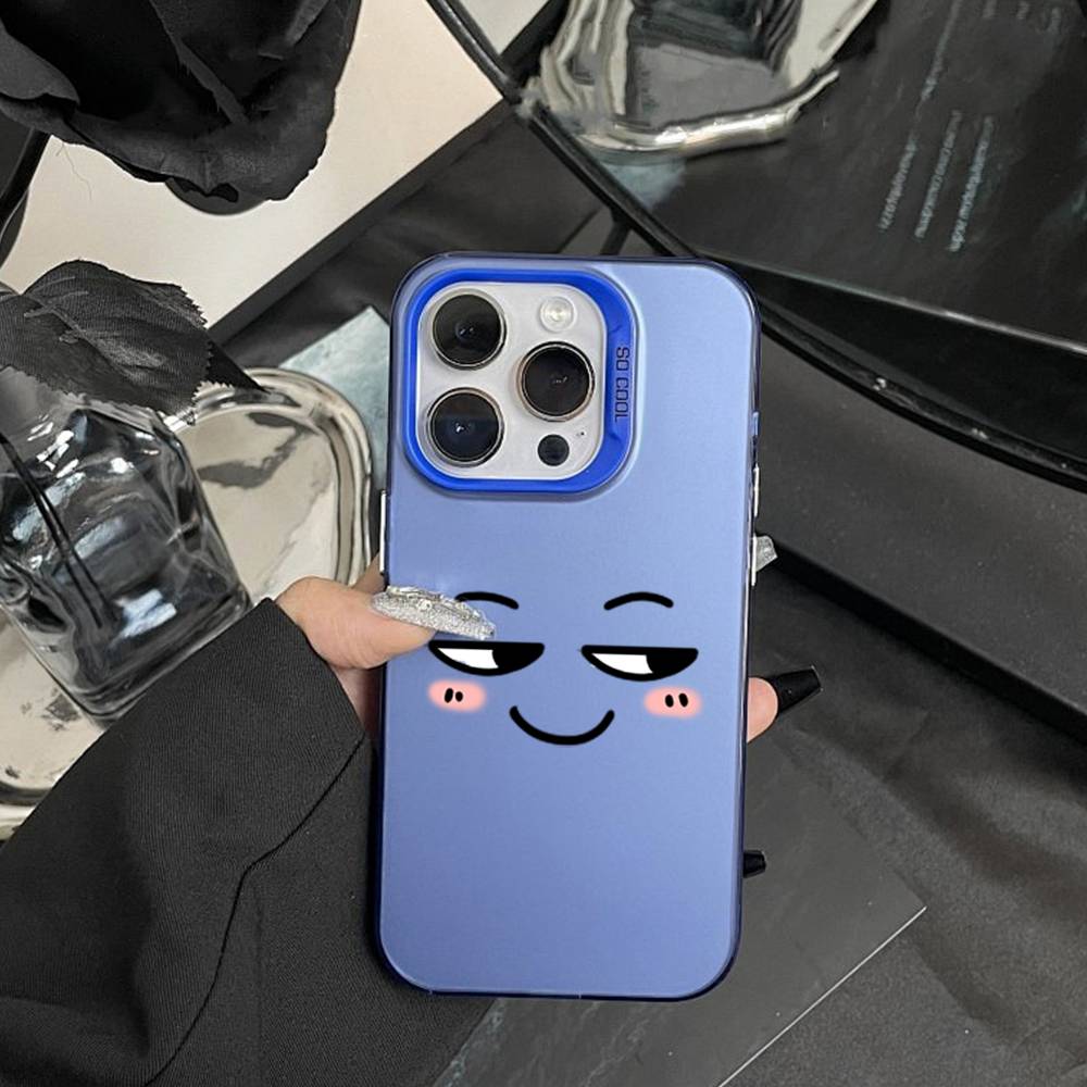 Kawaii Emoji  Phone Case For IPhone 16 17 15 14 12 13 Pro Max white Color Shockproof Cover