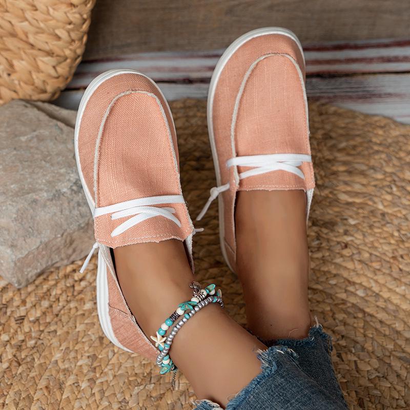2025 Summer Plus Size Leopard Print Lace-up Canvas Loafers