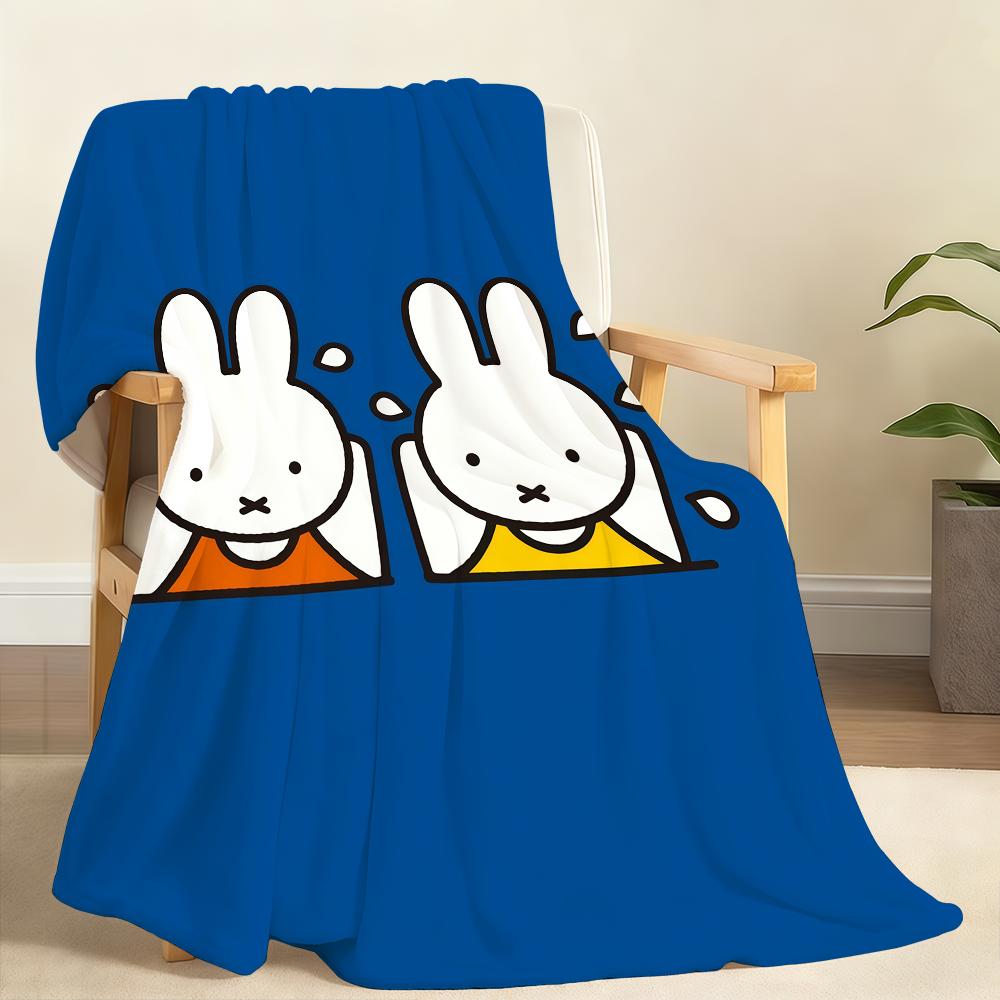 

Kawaii M-Miffy Blanket Soft Throw Blanket for Home Bedroom Bed Sofa Picnic Travel Office Rest Cover Blanket Gift 150x200cm