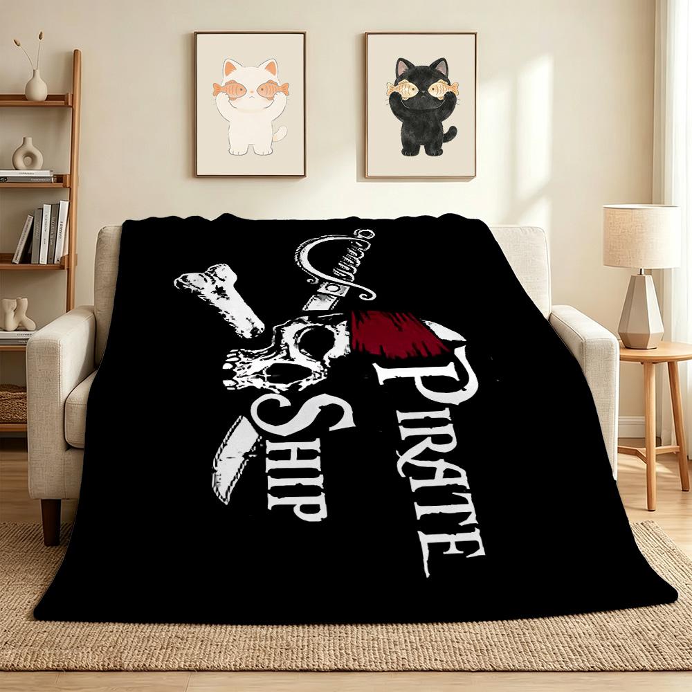 Pirate Ship Flannel Blanket Throw Blanket Soft Warm Sofa Bed Camping Home Decor Unique Christmas Gift C9261828