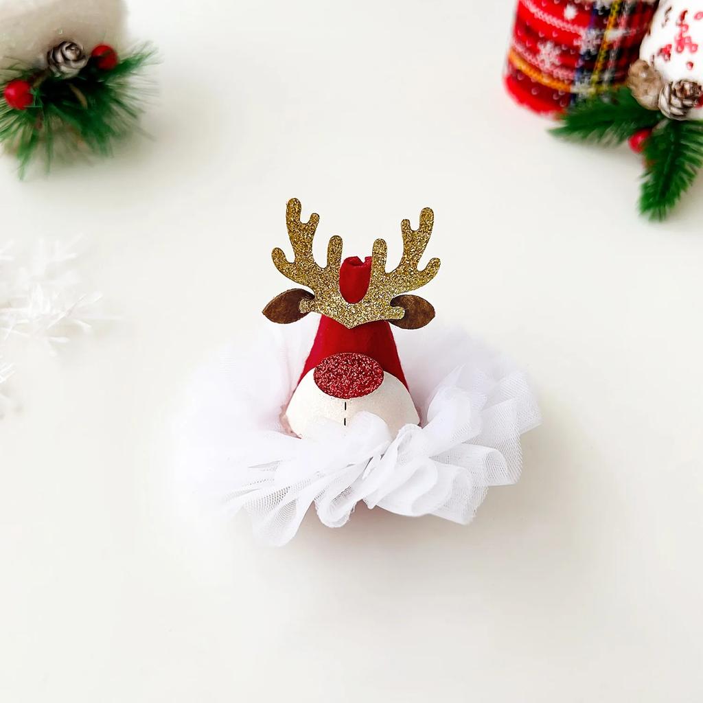 Mini Cute Sparkling Santa Claus Hat Christmas Hair Clips Xmas Party Gift for Adults and Kids New Year Headwear Hair Accessories