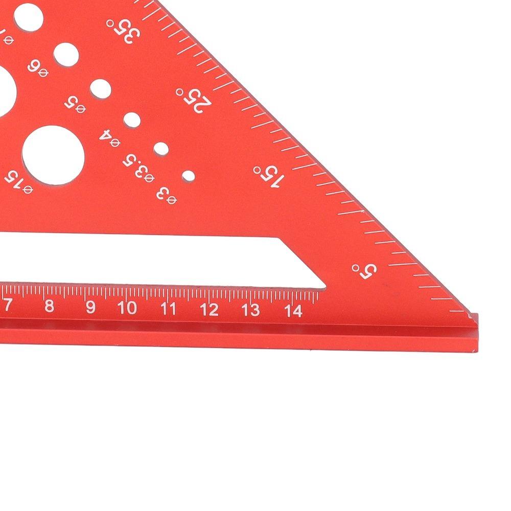 

90 Degree Triangle Ruler 7 Inch Woodworking Layout Tool Aluminum Alloy Rafter Square Woodworking красный