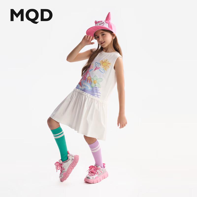 MQD Girls  Sleeveless Hand-Painted Graffiti Summer Dress 130
