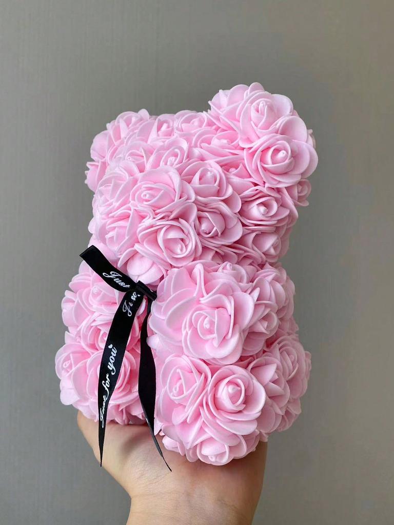 Mother's Day Gift 11cm Foam Flower Bear PE Rose Bear Pvc Gift Box Qixi Valentine's Day