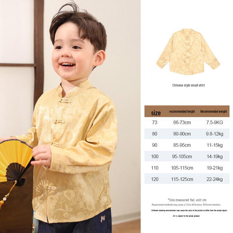 LUSON Baby Boy New Chinese Style Long Sleeve Shirt