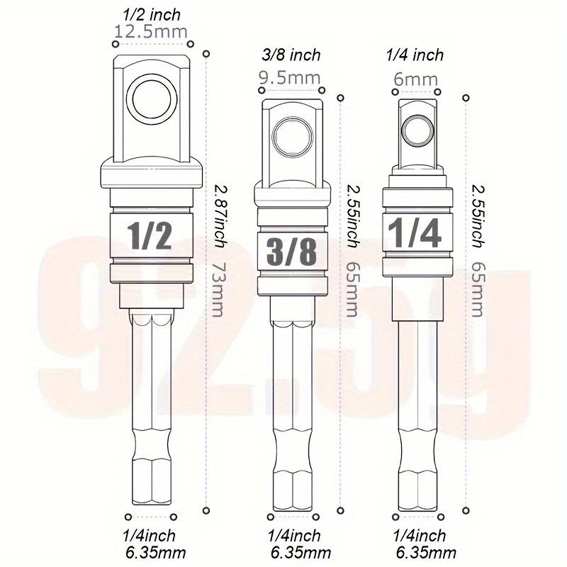 4pcs/Set, 1/4in 3/8in 1/2in Hex Shank Drill Nut Driver Bit Set + 105 Degree Right Angle Driver, Extension Screwdriver Drill Attachment