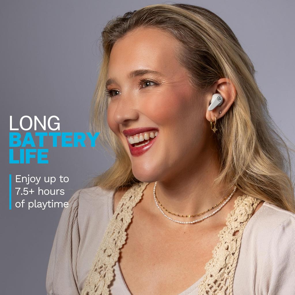 JLab Go Pods ANC True Wireless Earbuds, Cloud White