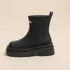 Tall elastic boots 2023 new versatile British style thick-soled one-pedal women's boots fashionable medium and short boots women's Martin