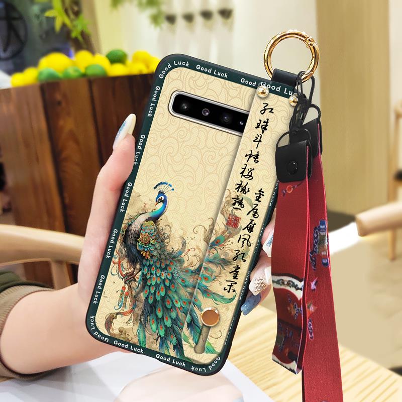 Silicone Chinese style Phone Case For Samsung Galaxy S10 5G/SM-G977N Waterproof Back Cover Lanyard Soft case Durable