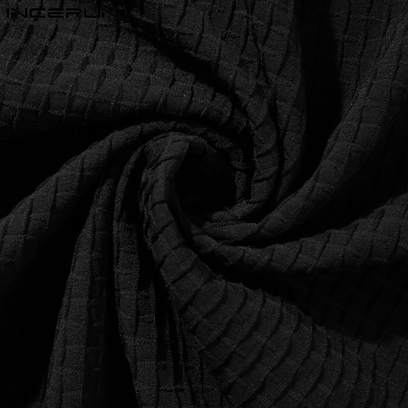 INCERUN летние мужские топы с v-образным вырезом и короткими рукавами — фото 10