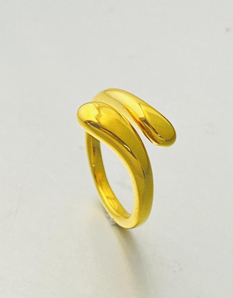 Anel Irregular Gota d'Água Ajustável em Aço Inoxidável - Estilo Frio Europeu e Americano