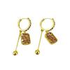 Retro Design High Sense Geometric Earrings, New Trendy Temperament Square Zircon Ear Buckle Internet Celebrity Earrings