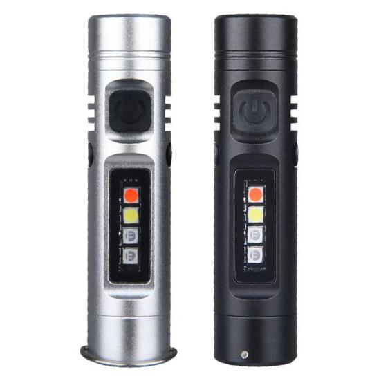 Rechargeable Flashlight Hands-Free LED Torch with Magnetic Base And Rear Buckle 500 Lumens High Power Mini Light for Camping Hiking Travel