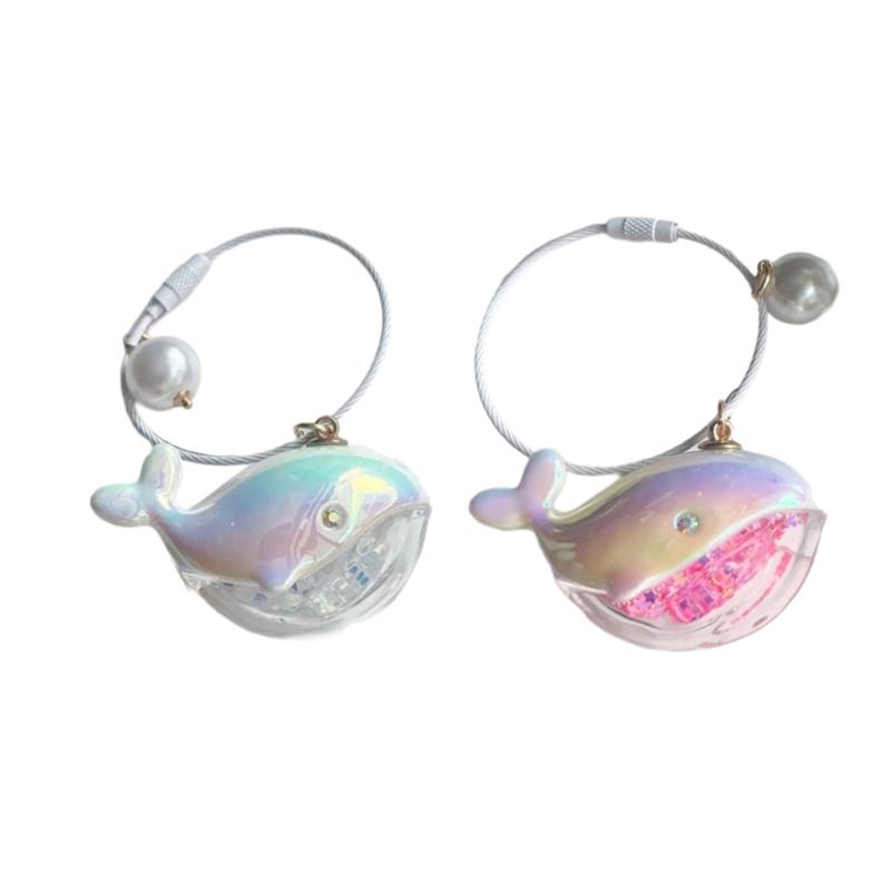 

Set of 2 Unique Whale Keychain Fashionable Key Accessory Keyring Lanyard Acrylic Texture Suitable for Everyday Use